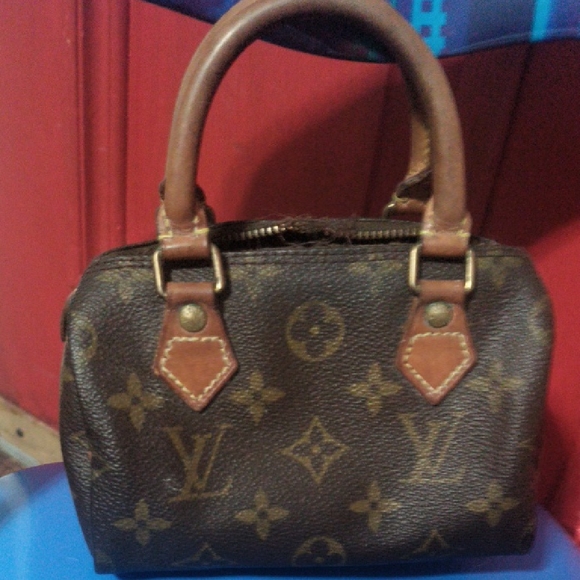 Vintage Louis Vuitton Brown Mini Monogram Speedy Bag - Picture 1 of 4